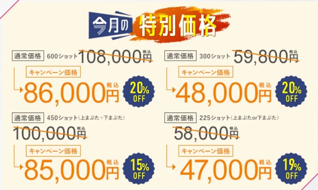 湘南美容クリニックのデンシティがキャンペーン価格で安いことを示す広告