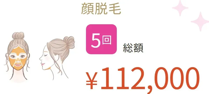 顔脱毛の都度払いができる医療脱毛クリニック　レジーナクリニックのLP画像　脱毛料金