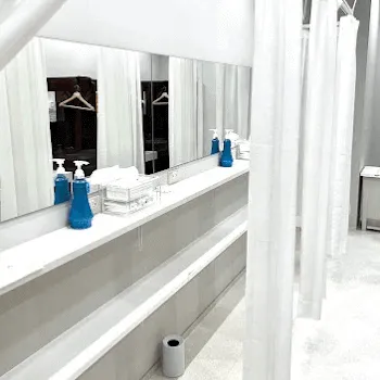 湘南美容クリニック 神戸三宮院のケミカルピーリングを受けた後のパウダールーム