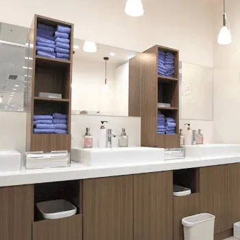 よつば会クリニック 京都2院のデンシティを受けた後のパウダールーム