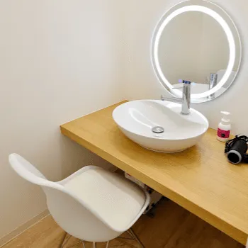 まゆりなclinic名古屋栄のピコスポットを受けた後のパウダールーム