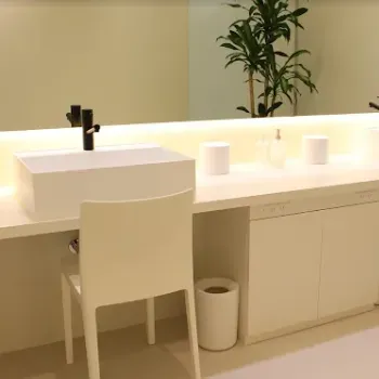 クララ美容皮膚科 那覇院の肩ボトックスを受けた後のパウダールーム