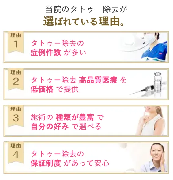 SBCのタトゥー除去が選ばれる理由