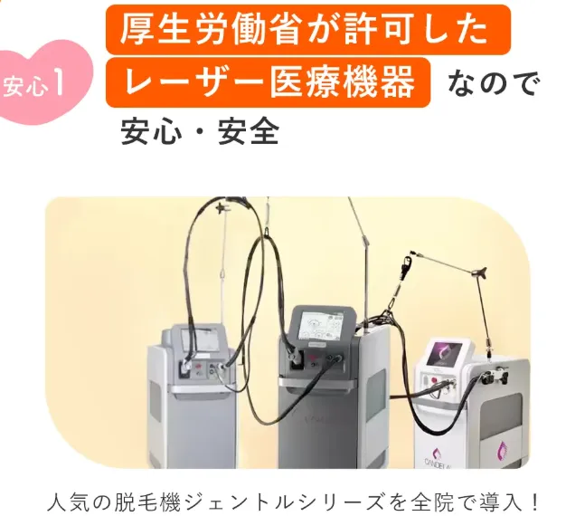 大阪でジェントルマックスプロを導入している医療脱毛クリニック　脱毛機