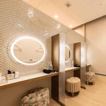 美容皮膚科エルムクリニック大阪院のピコスポットを受けた後のパウダールーム