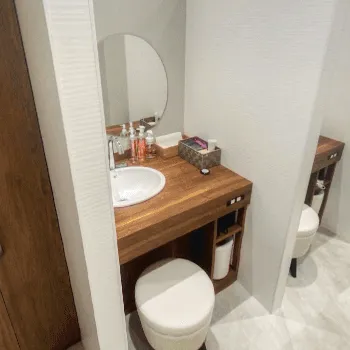 さっぽろ美容クリニックの刺青除去を受けた後のパウダールーム