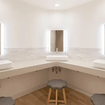 池袋駅前のだ皮膚科のデンシティを受けた後のパウダールーム