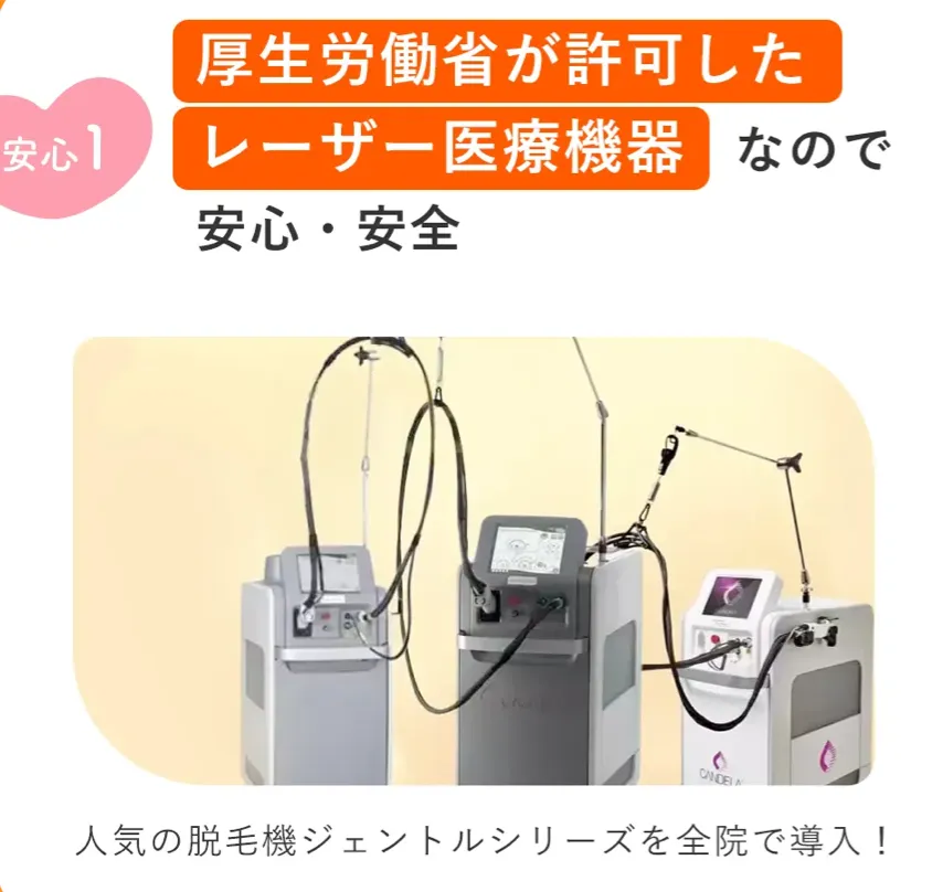 東京 ジェントルマックスプロの施術が安いクリニック 脱毛機