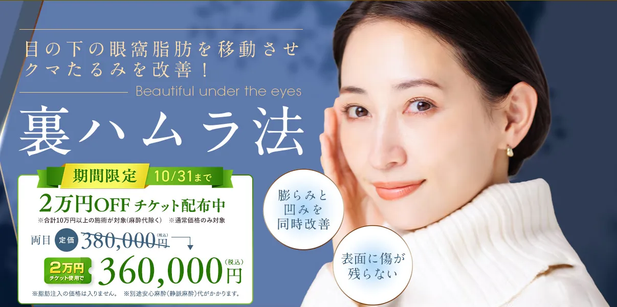 湘南美容クリニックのクマ取り治療(裏ハムラ)がお得