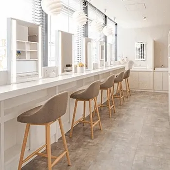 あらおクリニックのデンシティを受けた後のパウダールーム