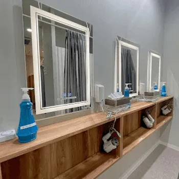 湘南美容クリニック 横浜1院のオンダリフトを受けた後のパウダールーム