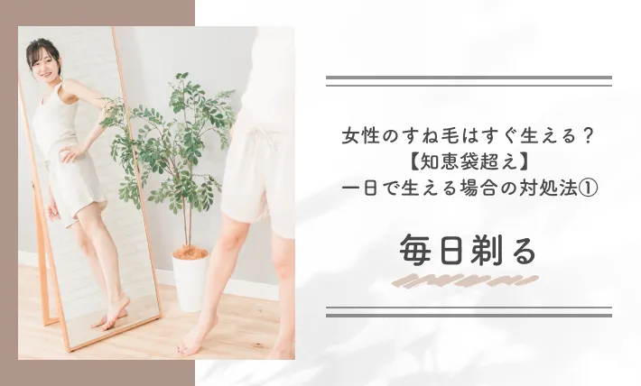 女性のすね毛はすぐ生える？【知恵袋超え】一日で生える場合の対処法①毎日剃る
