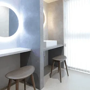 ATSUKO CLINICのプルリアルバイオスカルプチャーを受けた後のパウダールーム