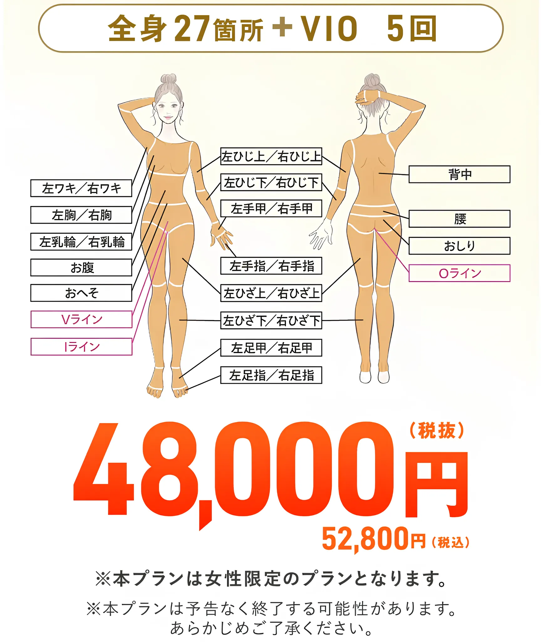 中央区に1院あるレジーナクリニックの医療脱毛デビューコース