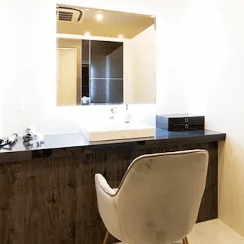 Luxe Beauty Clinicのジャルプロスーパーハイドロを受けた後のパウダールーム