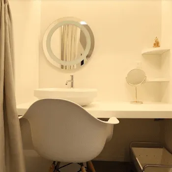 トータルスキンクリニックのジャルプロスーパーハイドロを受けた後のパウダールーム