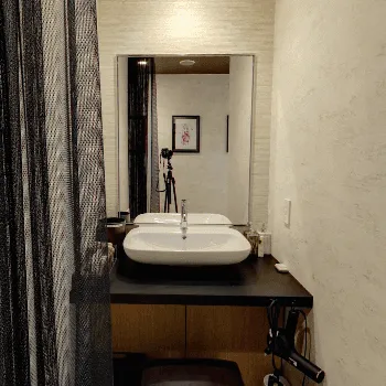 福岡TAクリニックのリズネを受けた後のパウダールーム