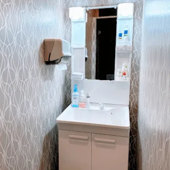ガーデンクリニック 福岡院のフォトフェイシャルを受けた後のパウダールーム