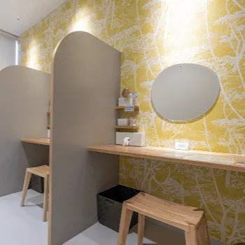 美容皮膚科エルムクリニック福岡院の白玉点滴・注射を受けた後のパウダールーム