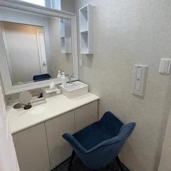 山本クリニック ソフトメディのジャルプロスーパーハイドロを受けた後のパウダールーム