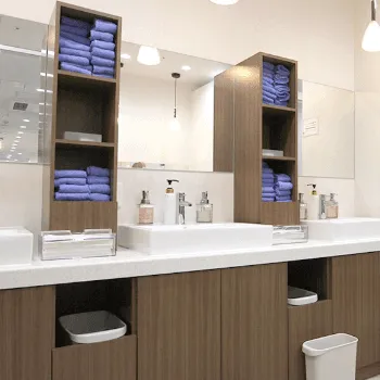 よつば会クリニック 京都院のピコトーニングを受けた後のパウダールーム