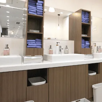 よつば会クリニック 京都2院の白玉点滴・注射を受けた後のパウダールーム