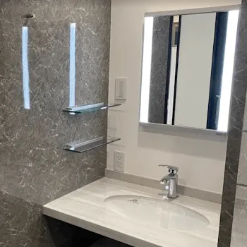 はなふさ皮膚科 京都院のサブシジョンを受けた後のパウダールーム