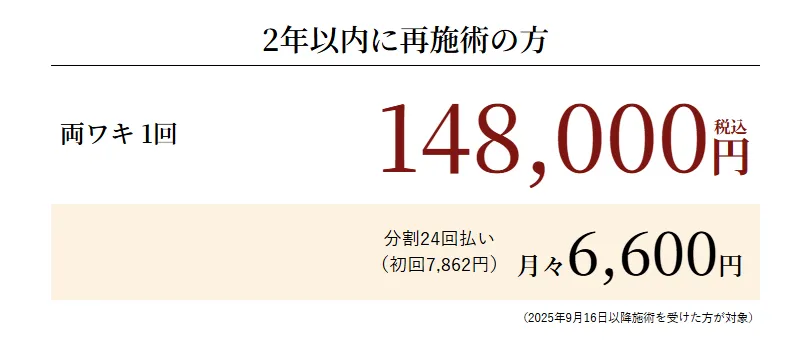 ミラドライが安いおすすめのクリニック 湘南美容クリニックの料金②