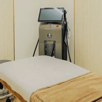 シンデレラ&ダヴィンチクリニックのフォトフェイシャルを受ける施術室