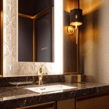 シンデレラ&ダヴィンチクリニックのフォトフェイシャルを受けた後のパウダールーム