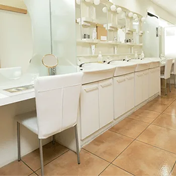 ごきそ皮フ科クリニックのプロファイロを受けた後のパウダールーム