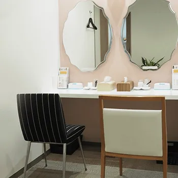 メディアージュクリニック 名古屋院のプロファイロを受けた後のパウダールーム