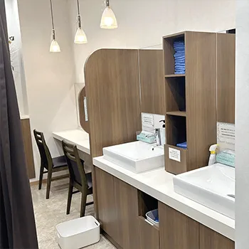 よつば会クリニック 名古屋2院の白玉点滴・注射を受けた後のパウダールーム