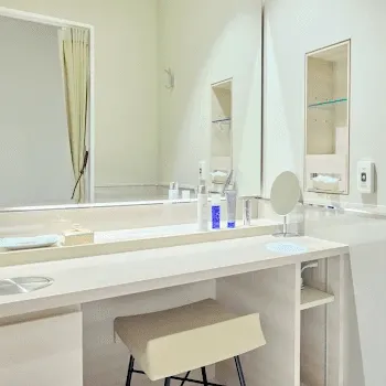 植村美容外科のケミカルピーリングを受けた後のパウダールーム