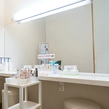 ヘシキ形成外科クリニックのミラドライを受けた後のパウダールーム