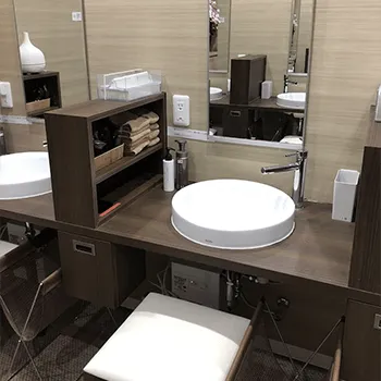 当山美容形成外科のプルリアルデンシファイを受けた後のパウダールーム