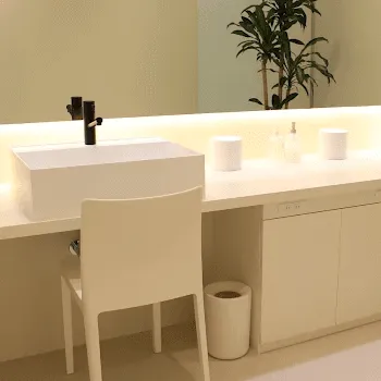 クララ美容皮膚科 那覇院のサブシジョンを受けた後のパウダールーム