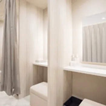 クリニーク大阪心斎橋の脂肪冷却を受けた後のパウダールーム