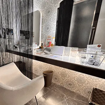 藤井クリニックの脂肪冷却を受けた後のパウダールーム