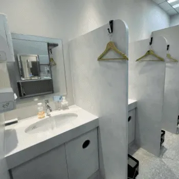 湘南美容クリニック 大阪5院の脂肪冷却を受けた後のパウダールーム