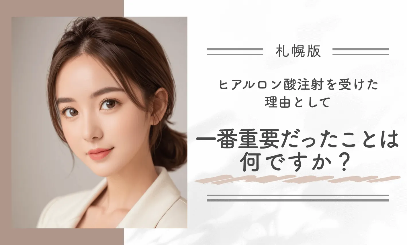 ヒアルロン酸注射を受けた理由として一番重要だったことは何ですか?