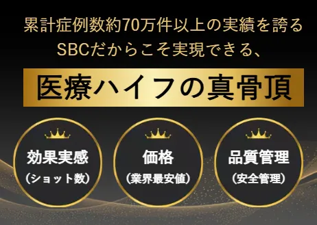札幌で医療ハイフの安いおすすめの人気クリニック 湘南美容クリニックのLP画像 実績