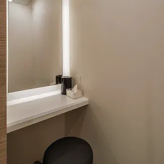 札幌中央クリニック のサブシジョンを受けた後のパウダールーム