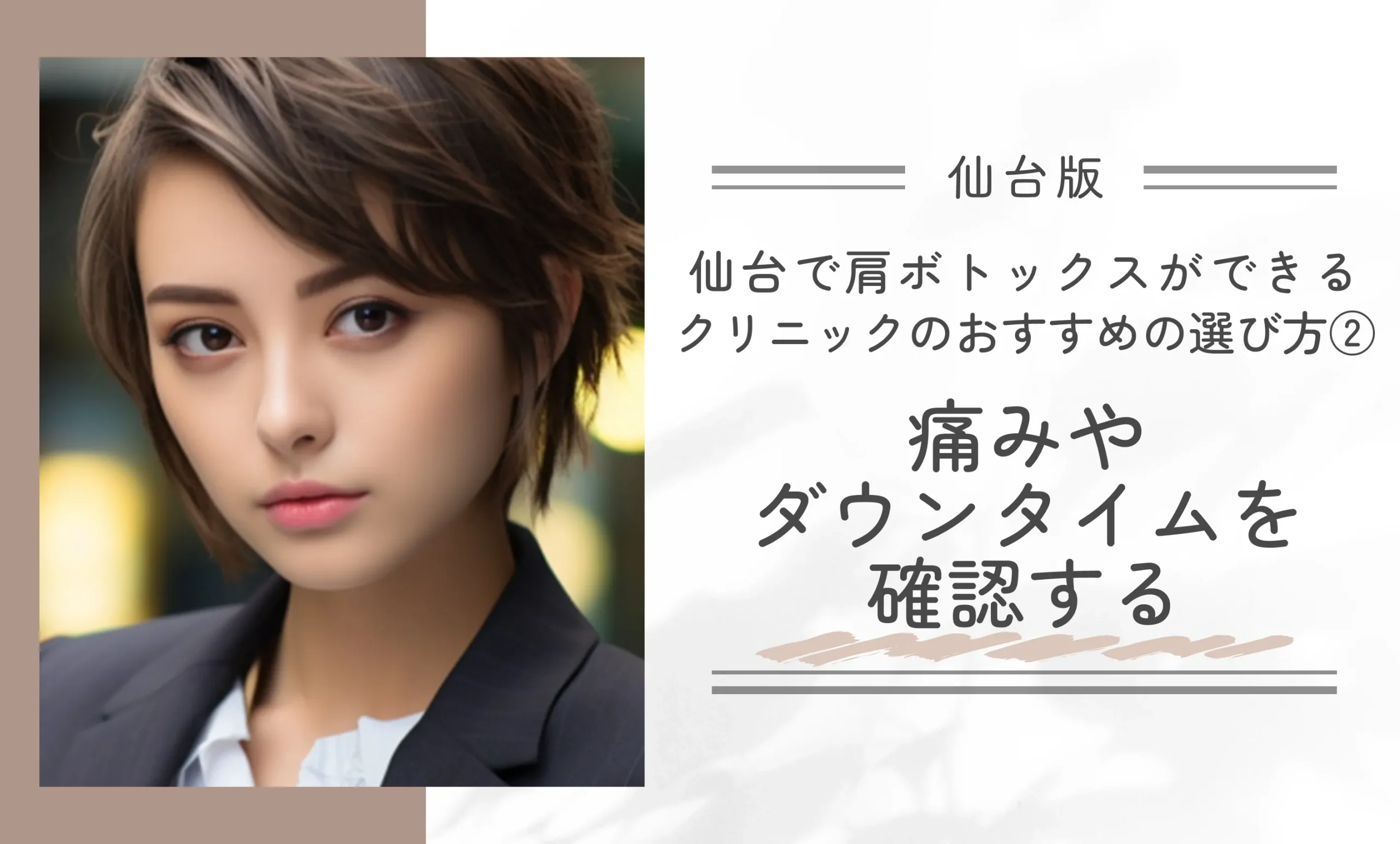仙台で肩ボトックスができるクリニックのおすすめの選び方②痛みやダウンタイムを確認する