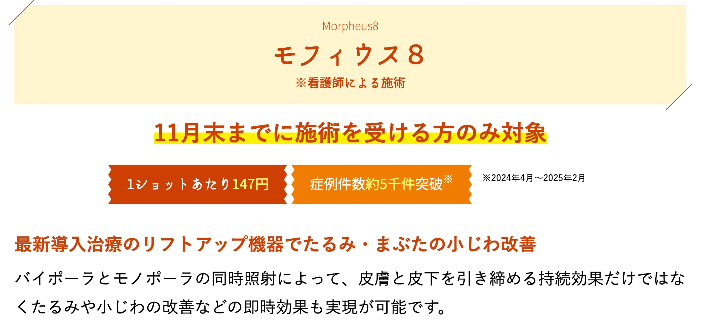 新潟でモフィウス8が安い湘南美容クリニックの11月のキャンペーン