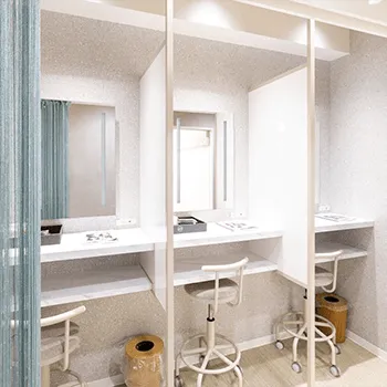 AB美容クリニックのエリシスセンスを受けた後のパウダールーム