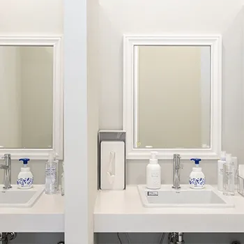 ルラ美容クリニック 東京7院のプロファイロを受けた後のパウダールーム