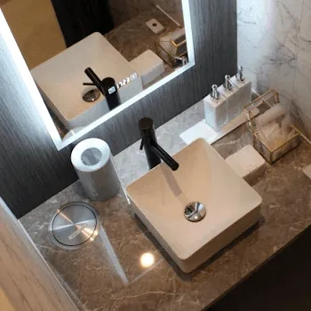 横浜TAクリニック のリズネを受けた後のパウダールーム