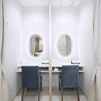 水の森美容クリニック 横浜院の白玉点滴・注射を受けた後のパウダールーム