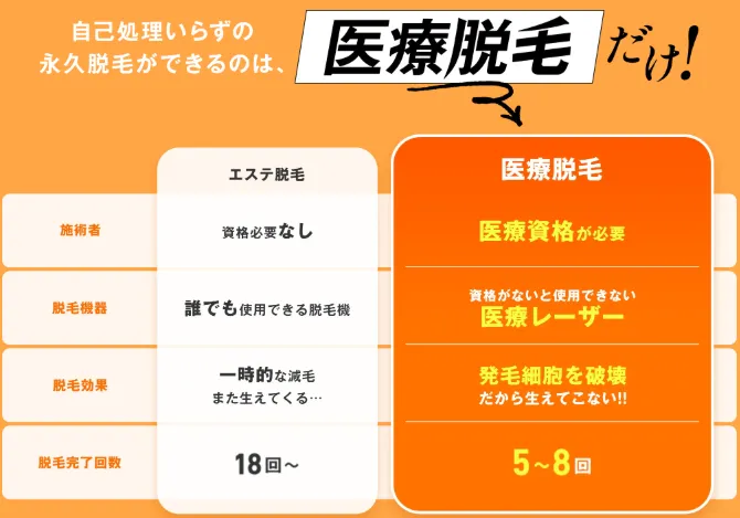 レジーナクリニックの脱毛の種類について